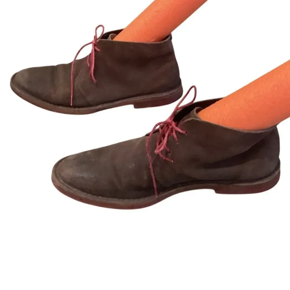 Cole Haan Paul Chukka Boots Brown Distressed Suede Leather Mens US 9M 9 C09565